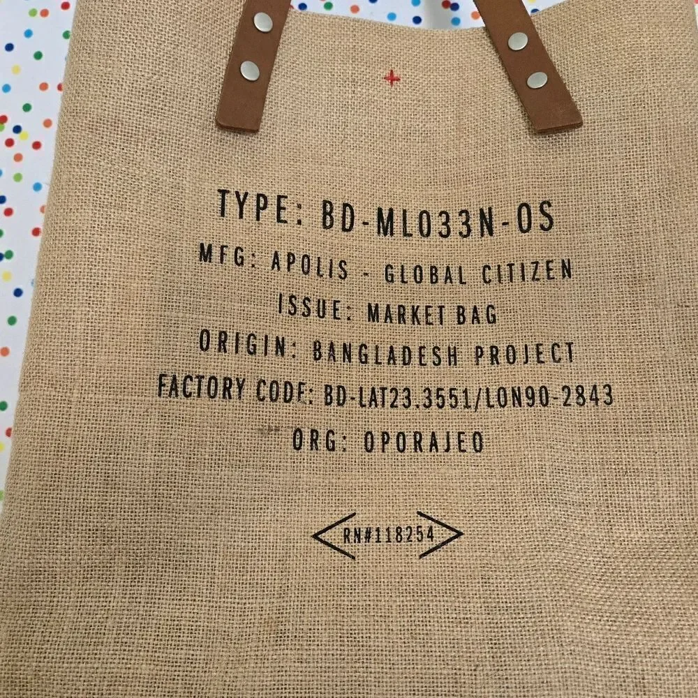 APOLIS GLOBAL CITIZEN ORIGINAL MARKET BAG/ WINE TOTE
